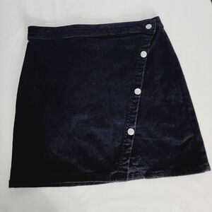 Free People We The Free Black Denim Button Mini Skirt Size 10